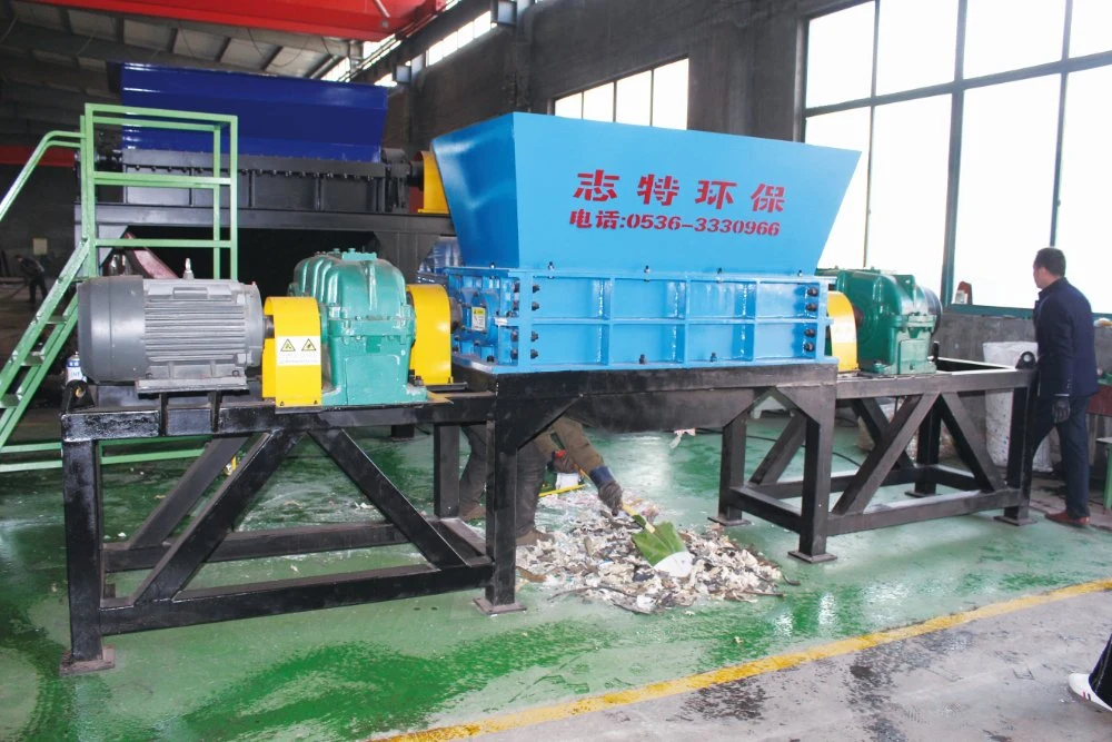 Heavy Duty Coconut Husk/Tyre/Scrap Metal/Plastic Shredder Double Shaft Crusher